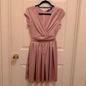Elegant blush satin dress